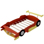 Lit plateforme complet en forme de voiture de course rouge/bleue/noire avec barrière de sécurité, pour 1 personne