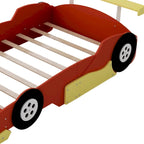 Lit plateforme complet en forme de voiture de course rouge/bleue/noire avec barrière de sécurité, pour 1 personne