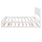 Lit plateforme blanc, grand lit (Full) + lit jumeau (Twin) avec tiroir-lit réglable, 2 couchages