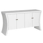 Buffet bas moderne 4 portes noir/bleu marine/blanc, 150 cm de large