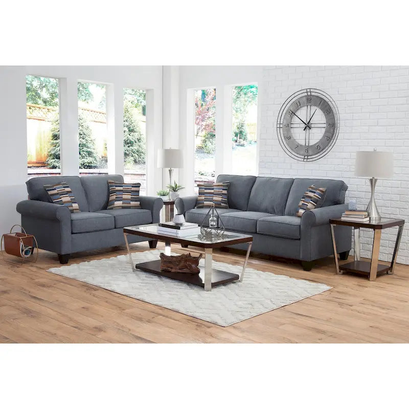 Canapé Eureka à accoudoirs roulés American Furniture Classics modèle 8-010-A330V22 avec deux coussins