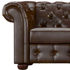Canapé d'angle Chesterfield en L, en lin / velours / cuir reconstitué, 5 places