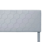 Lit de rangement tapissé en velours gris avec tête de lit hexagonale, Double/Queen
