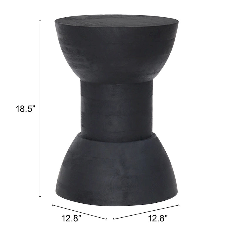 Tabouret / Table d'appoint en manguier noir – 1 personne