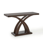 Console en espresso, style pied central en X