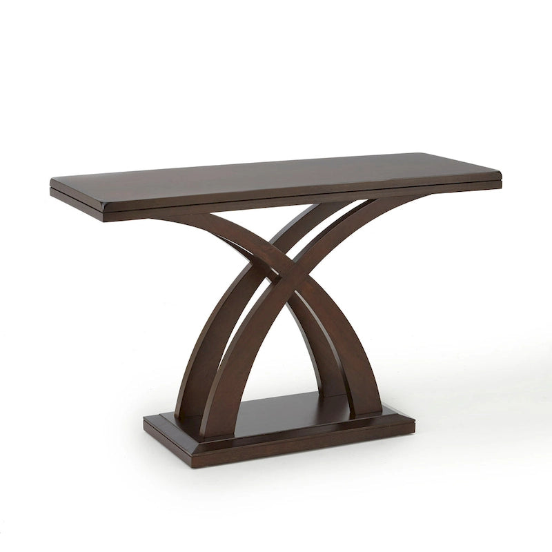 Console en espresso, style pied central en X