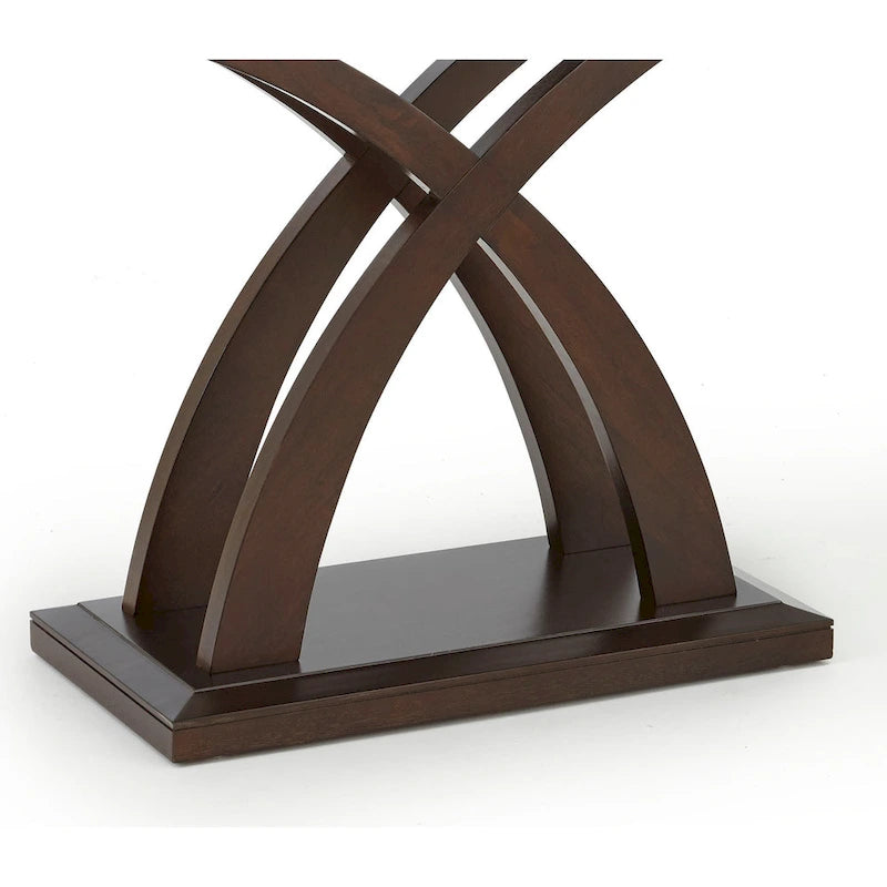 Console en espresso, style pied central en X