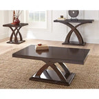 Console en espresso, style pied central en X