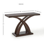 Console en espresso, style pied central en X