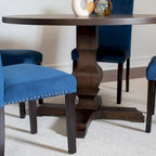 Roundhill Furniture Fordsville, ensemble de salle à manger 5 pièces, table ronde à pied central avec 4 chaises élégantes