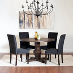 Roundhill Furniture Fordsville, ensemble de salle à manger 5 pièces, table ronde à pied central avec 4 chaises élégantes