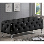 Banc moderne capitonné Heston Crystal Silver Orchid