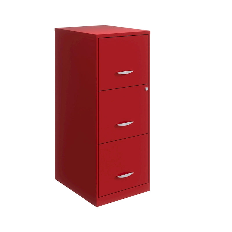 Classeur vertical rouge à 3 tiroirs, pour utilisateur unique