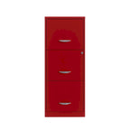 Classeur vertical rouge à 3 tiroirs, pour utilisateur unique