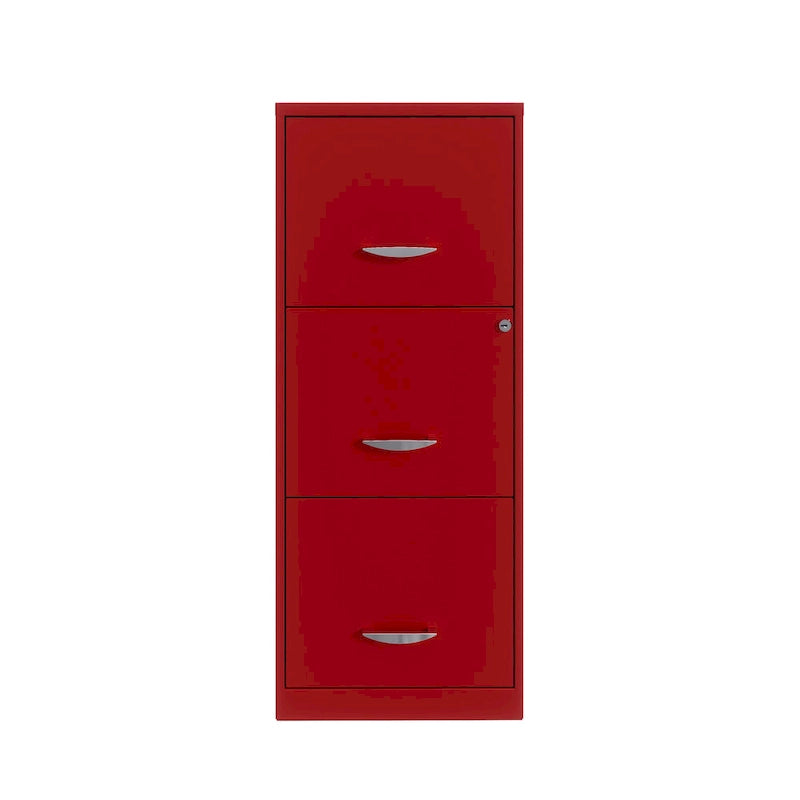 Classeur vertical rouge à 3 tiroirs, pour utilisateur unique
