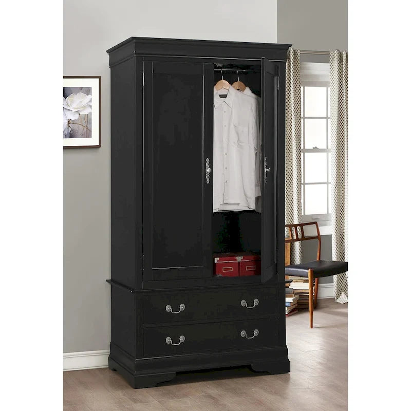 Armoire de style traditionnel – Noir/Cappuccino/Beige/Cerisier/Chêne/Blanc/Gris, 7 couleurs, Simple