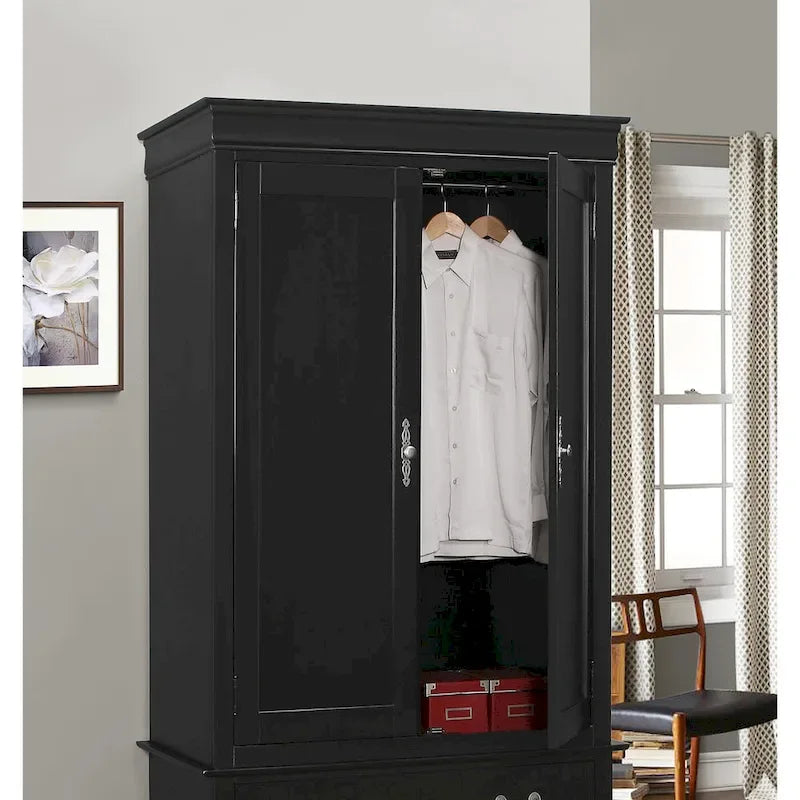 Armoire de style traditionnel – Noir/Cappuccino/Beige/Cerisier/Chêne/Blanc/Gris, 7 couleurs, Simple