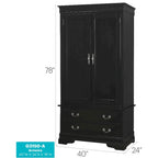 Armoire de style traditionnel – Noir/Cappuccino/Beige/Cerisier/Chêne/Blanc/Gris, 7 couleurs, Simple