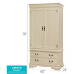 Armoire de style traditionnel – Noir/Cappuccino/Beige/Cerisier/Chêne/Blanc/Gris, 7 couleurs, Simple