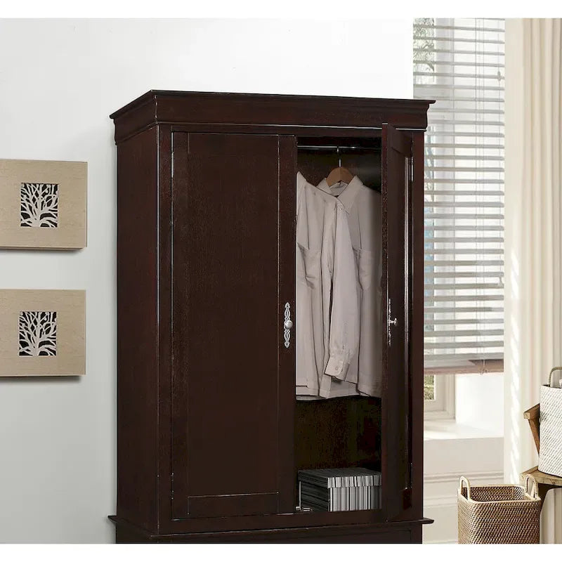 Armoire de style traditionnel – Noir/Cappuccino/Beige/Cerisier/Chêne/Blanc/Gris, 7 couleurs, Simple