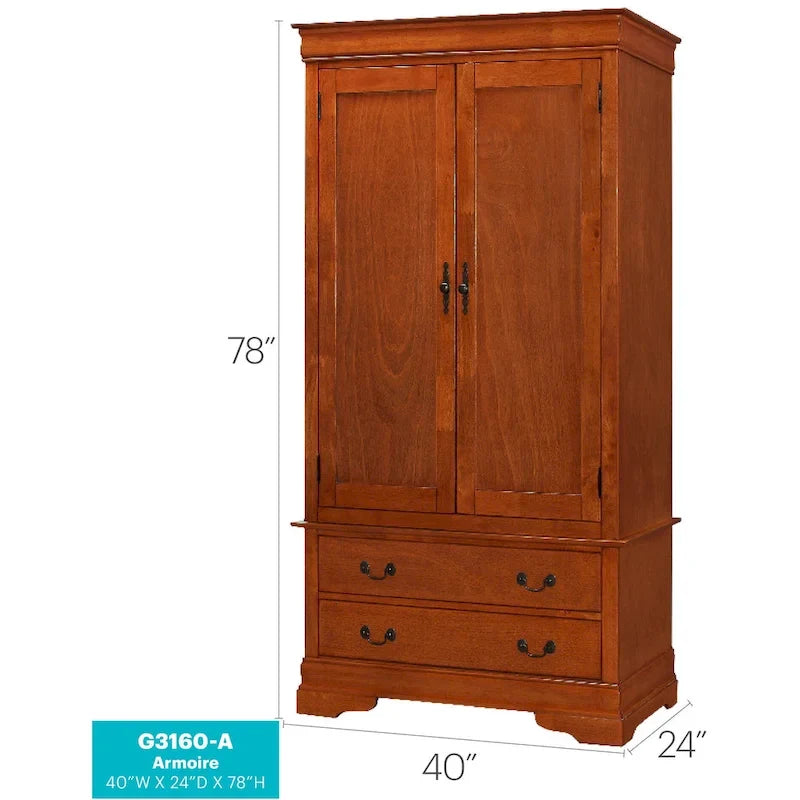 Armoire de style traditionnel – Noir/Cappuccino/Beige/Cerisier/Chêne/Blanc/Gris, 7 couleurs, Simple