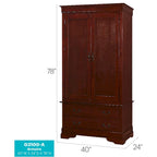 Armoire de style traditionnel – Noir/Cappuccino/Beige/Cerisier/Chêne/Blanc/Gris, 7 couleurs, Simple