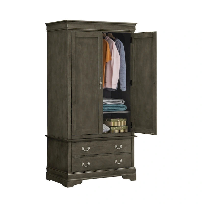 Armoire de style traditionnel – Noir/Cappuccino/Beige/Cerisier/Chêne/Blanc/Gris, 7 couleurs, Simple