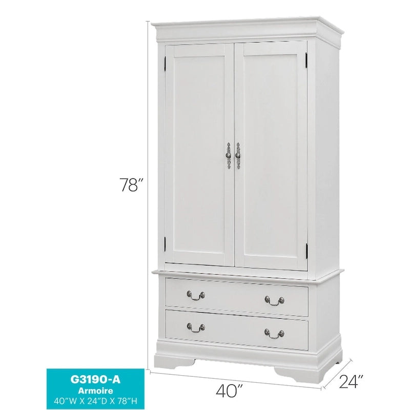 Armoire de style traditionnel – Noir/Cappuccino/Beige/Cerisier/Chêne/Blanc/Gris, 7 couleurs, Simple