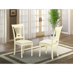 East West Furniture Chaises de cuisine et de salle à manger Plainville - Chaises en bois massif, lot de 2, Buttermilk et Cerise (Option de siège)