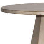 Table à manger ronde marron clair, pied central, 4 à 6 places