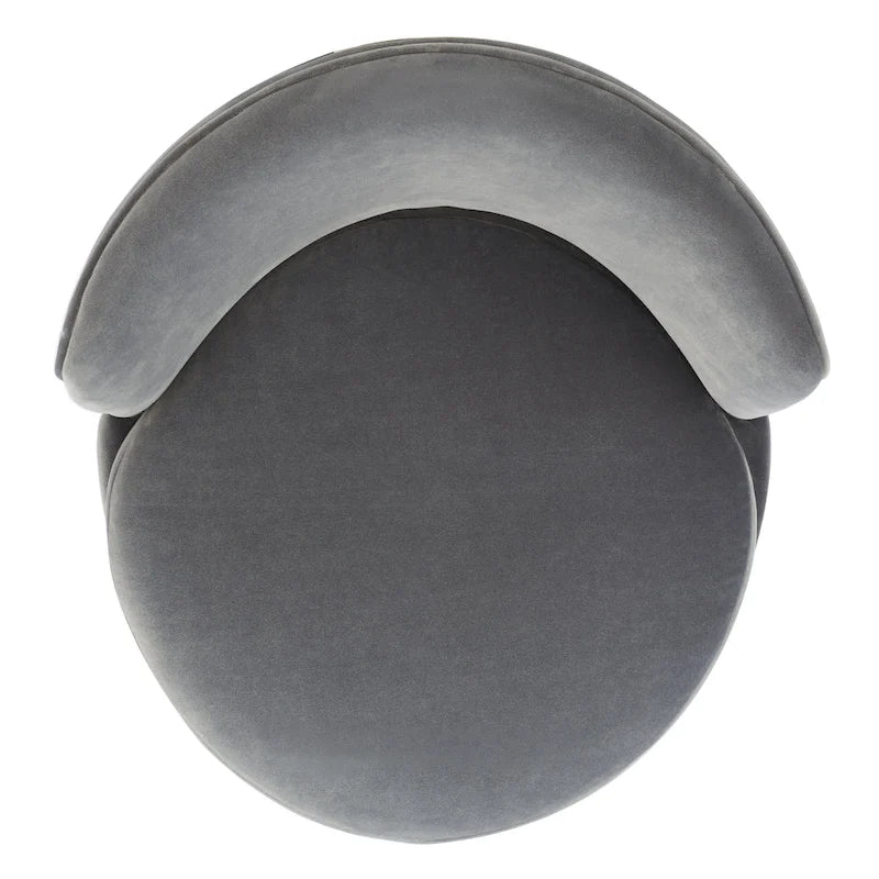 Fauteuil pivotant d'appoint en velours anthracite, 1 place