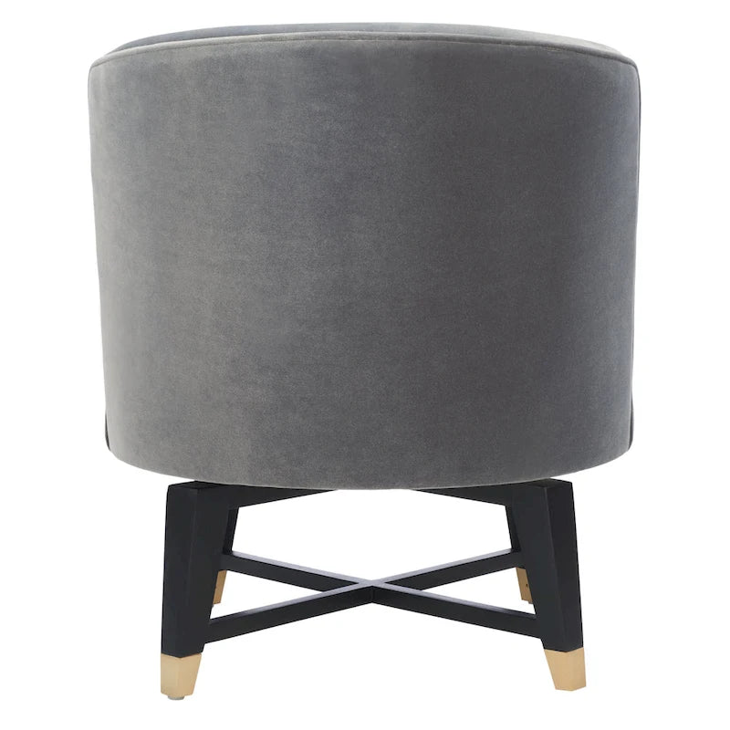Fauteuil pivotant d'appoint en velours anthracite, 1 place