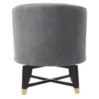 Fauteuil pivotant d'appoint en velours anthracite, 1 place