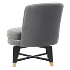 Fauteuil pivotant d'appoint en velours anthracite, 1 place