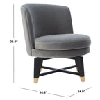 Fauteuil pivotant d'appoint en velours anthracite, 1 place