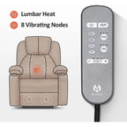Fauteuil inclinable MCombo Large Power Lift avec massage, porte-gobelets, repose-pieds étendu, tissu 7516