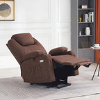 Fauteuil inclinable MCombo Large Power Lift avec massage, porte-gobelets, repose-pieds étendu, tissu 7516