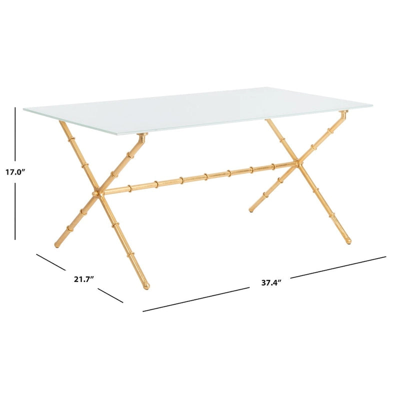 Table d'appoint en métal avec dessus en verre transparent/blanc et accents or/argent – 1 personne
