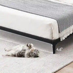 Cadre de lit plateforme en métal noir, pas de sommier tapissier, lit simple/double/grand lit, 1 à 2 personnes