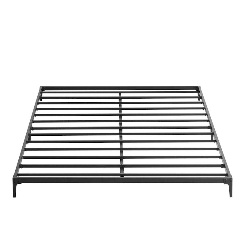 Cadre de lit plateforme en métal noir, pas de sommier tapissier, lit simple/double/grand lit, 1 à 2 personnes