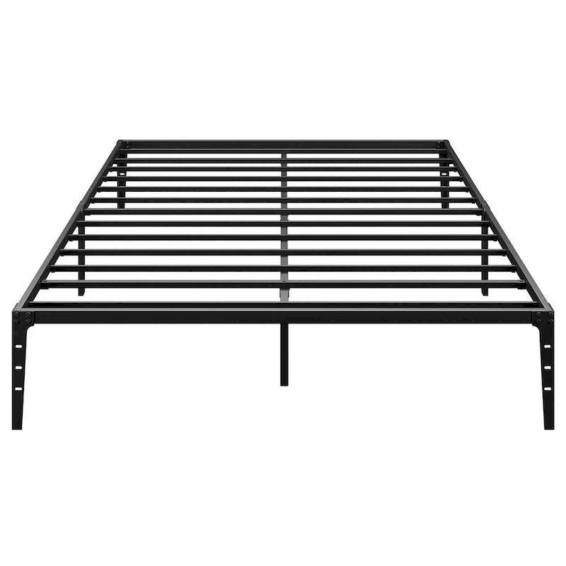 Cadre de lit plateforme en métal noir, pas de sommier tapissier, lit simple/double/grand lit, 1 à 2 personnes