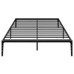 Cadre de lit plateforme en métal noir, pas de sommier tapissier, lit simple/double/grand lit, 1 à 2 personnes