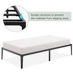 Cadre de lit plateforme en métal noir, pas de sommier tapissier, lit simple/double/grand lit, 1 à 2 personnes