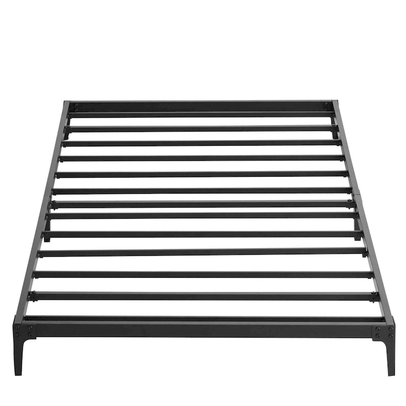 Cadre de lit plateforme en métal noir, pas de sommier tapissier, lit simple/double/grand lit, 1 à 2 personnes