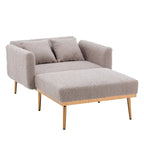 Chaise longue/fauteuil d'appoint, bords incurvés, rembourrée de mousse épaisse et recouverte d'un tissu de haute qualité