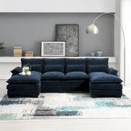 Canapé d'angle modulable 6 places en U blanc/gris/vert/bleu/noir