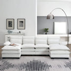 Canapé d'angle modulable 6 places en U blanc/gris/vert/bleu/noir