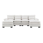 Canapé d'angle modulable 6 places en U blanc/gris/vert/bleu/noir