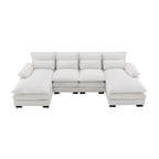 Canapé d'angle modulable 6 places en U blanc/gris/vert/bleu/noir
