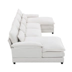 Canapé d'angle modulable 6 places en U blanc/gris/vert/bleu/noir